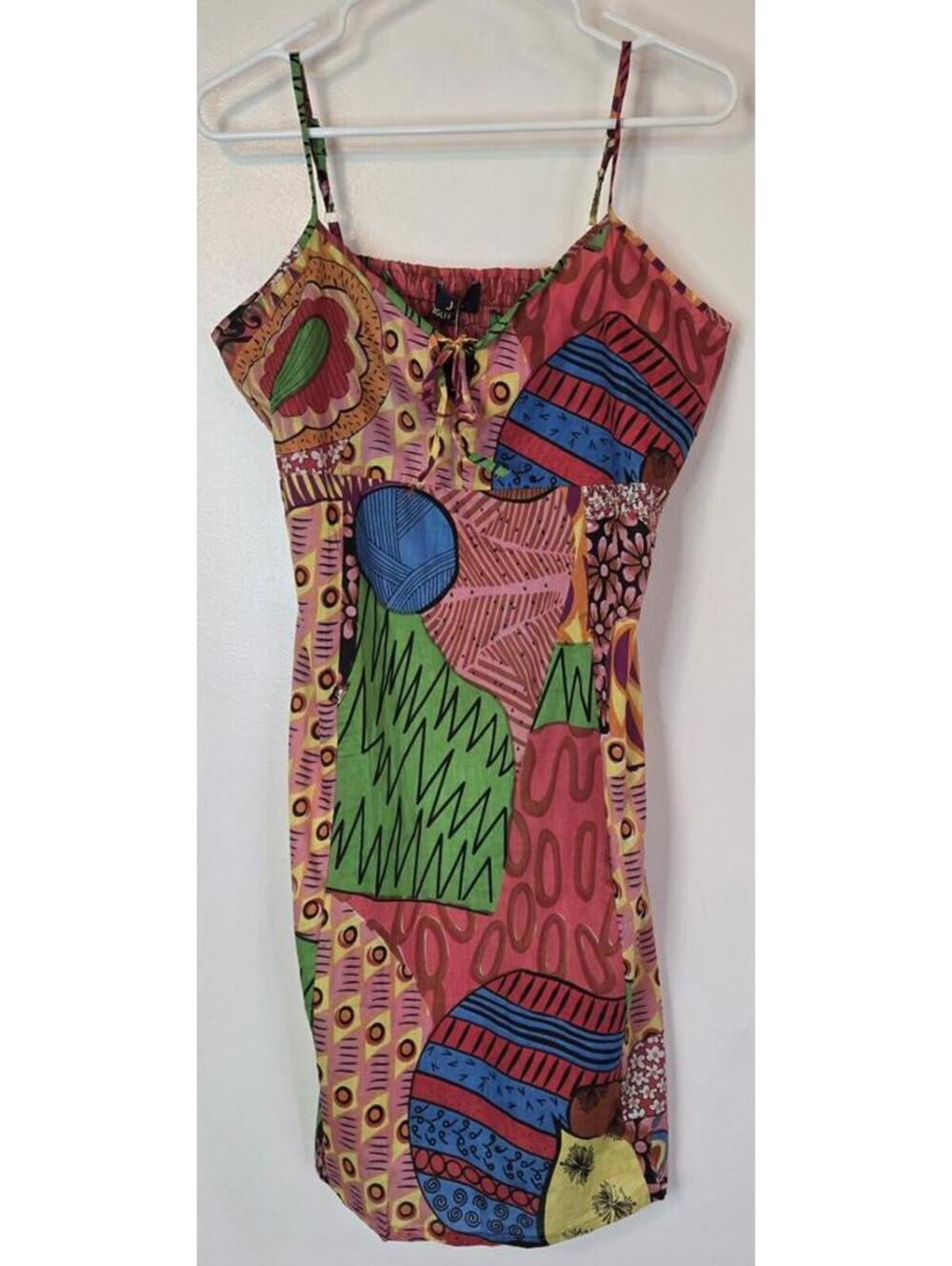 New NWT Women's Junglee Billee XL Midi Dress Colorful 70s Design Made In India